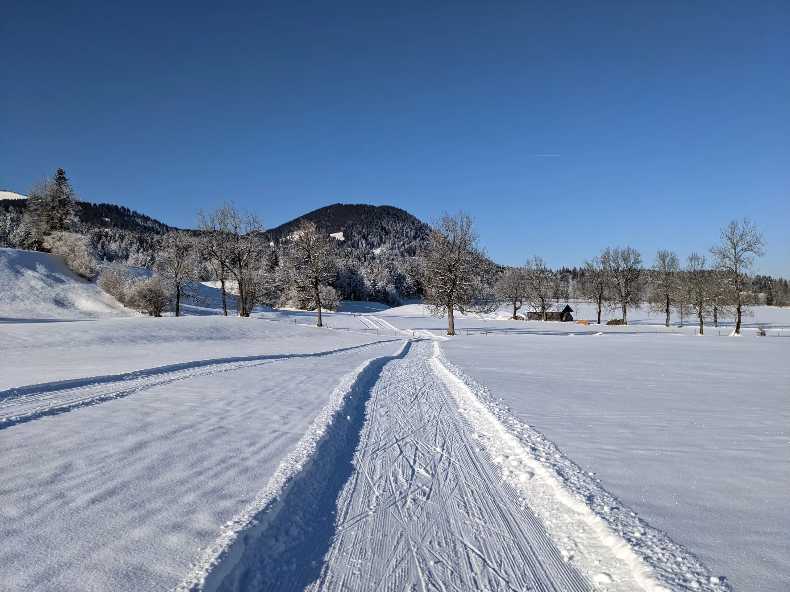 Langlaufloipe in Arzbach bei Lenggries im Isarwinkel